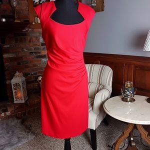 Calvin Klein  short red bodycon dress with cap sleeves